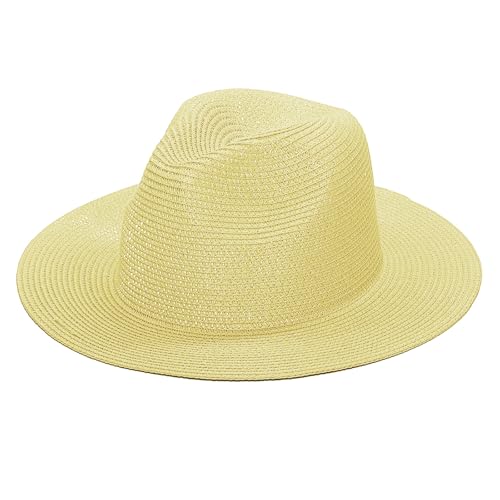Fedora Hat for Kids Western Cowboy Cowgirl Hats Summer Panama Beach Straw Sun Hat Cap for Boys Girls 4-8 Years