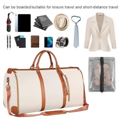 Convertible Carry on Garment Bag for Women, Leather Garment Bags for Travel 2 in 1 Hanging Suitcase Suit Bag for Women Travel Bags2
