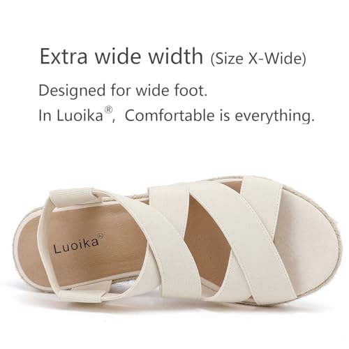 Image of Luoika Women's Wide Width Platform Wedge Sandals
