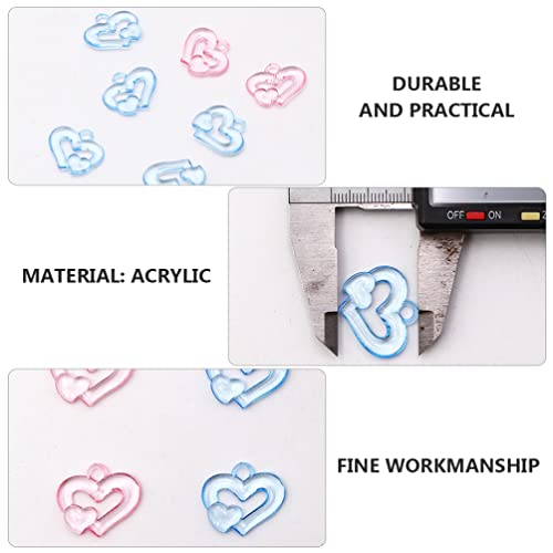 TOYANDONA 120Pcs Mini Coração de Acrílico Transparente Encantos para Baby Shower Decorações Do Chuve