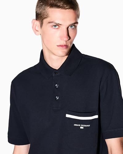 Polo Armani Exchange para Hombre en Color Azul Marino Profundo Talla X-Large miniatura 2