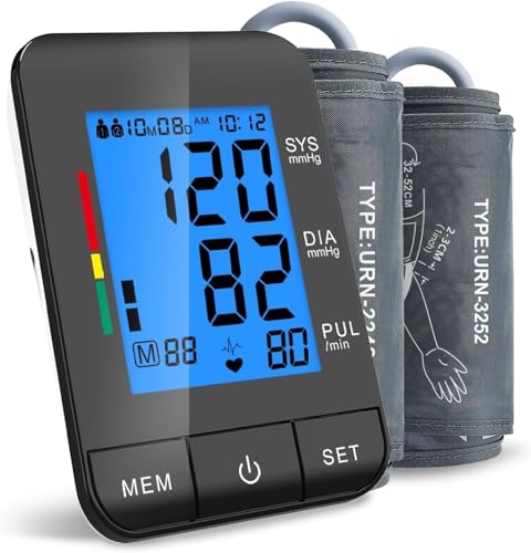 SDUNW Automatic Upper Arm Blood Pressure Monitor for Home Use with 9-17in & 13-21in L/XL/Extra Large...