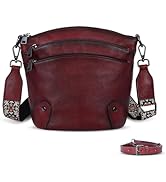 Crossbody Bags Leather Purses for Women Vintage Shoulder Handbags with Multi Pockets Cross ...