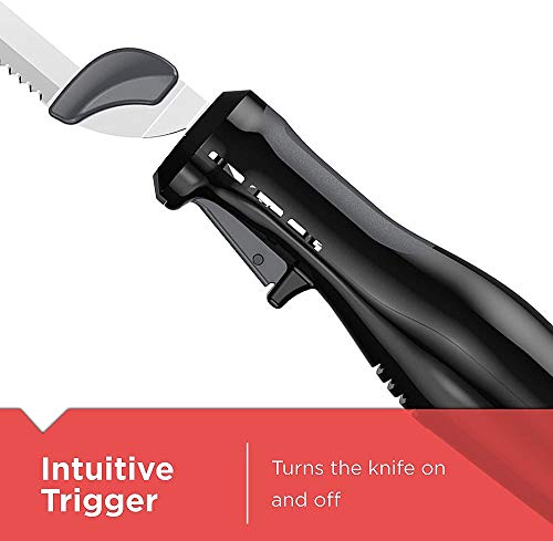 Image of Black+Decker Comfort Grip Electric Knife with 7-Inch Stainles Steel Blades & Safety Lock Button, Ideal for Carving, Slicing & Cutting Meats, Turkey Bread & Craft Foam, Dishwasher Safe