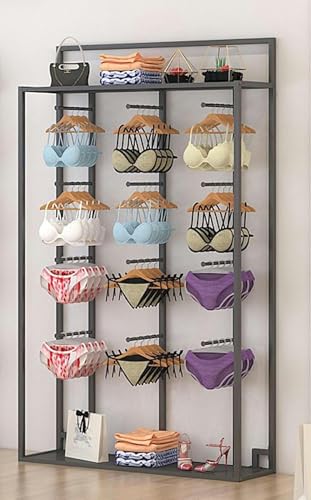 Soporte de exhibición de ropa interior de pie con estantes comerciales para sujetadores, calcetines, bufandas y guantes, perfecto para tiendas de ropa y boutiques