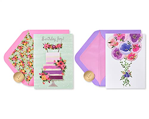 Papyrus Birthday Cards, Ombre Cake and Balloons (2-Count)