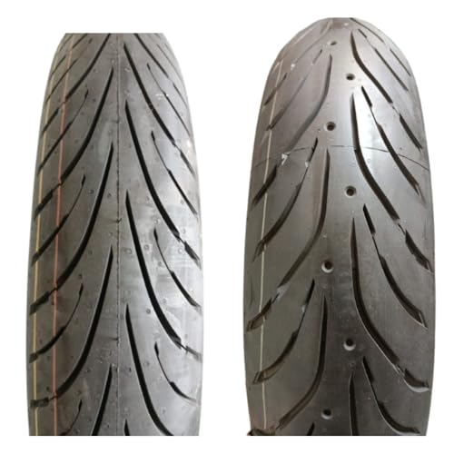 Image of Motorcycle Tyre Combo Pack, 100 /90-18 56H TL and 130 /70R18 63V TL Radial, specifically designed for RE 350 Interceptor 650, 3 Years Manufacturing Warranty (Manufacturing Date 2024)