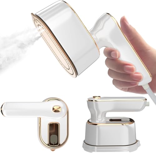 La mejor selección de Planchas de viaje los mejores 10. 42 Plancha de Vapor Portátil Mini para Ropa, Steamer Eléctrico Manual para Viajar, Hierro de Mano con Uso Seco y Húmedo para Hogar, Viajes y Dormitorio Universitario - Blanco