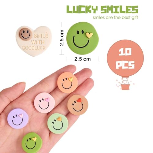 Image of Nostrae by Ekhasa Multicolor Smiley Cute Fridge Magnets Set of 10 | Fridge Magnet Refrigerator Stylish | Kitchen Fridge Decoration Items | Mini Gifts
