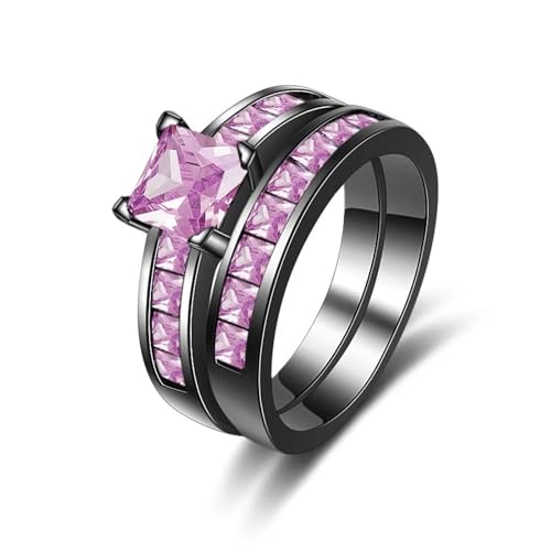 Bague vintage rose et zircon pour homme et femme | Anneau de fiançailles élégant style Milan