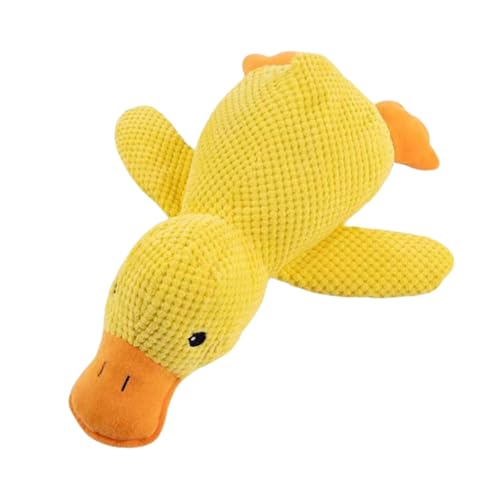 PLUSHCEWT Squeaky Dog Toy Plush Toys for Small & Medium Dogs Teething and Calming Puppy Toys with Sound Blue Puppy Yellow Duck & Brown Dog Toy for Pet Entertainment (Yellow)