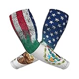 PARKNOTES Mexican American Half Flag Sun Protection Arm Sleeves Tattoo Cover Up Arm Guard Cooling Athletic Sports Sleeve