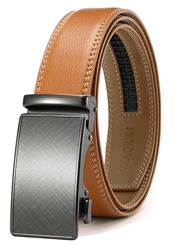 Image of CHAOREN Mens Belt - Mens Ratchet Belt Leather 1 3 /8 inch for Dress Pant - Micro Adjustable Belt Fit Everywhere