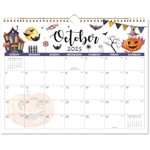 2025 Calendar - 2025 Wall Calendar, January - December Wall Calendar 2025, 14.8'' x 11.6'', with Julian Dates, Hanging Hole, Thick Paper Cover