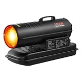 VEVOR 45000 BTU Forced Air Kerosene Diesel Heater, Portable Torpedo Space Heater with Wheels & Handle, Blower-Type for Jobsite/Garage/Warehouse/Workshop Construction/Outdoor Heating,Black