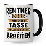 Tasse Rentner Geschenk Mann lustig - Rente 2022 Kollege Abschiedsgeschenk - Renteneintritt Abschied Ruhestand Geschenke für Männer Kaffee-Becher