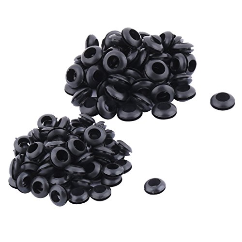 Accesorios de Grommet de Goma Negro 140 piezas miniatura 1
