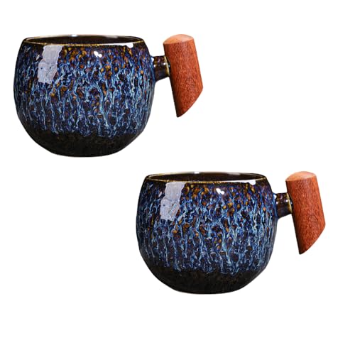Apaeofl マグカップ コーヒーカップ 和風マグカップ 陶器 セラミック大容量 可愛い コップオシャレ 洗いやすい 焼き物 コップ 珈琲 紅茶 緑茶 食器 結婚祝い 生日礼物 引越し祝い 記念日 プレゼント 暖かいお茶 (C)