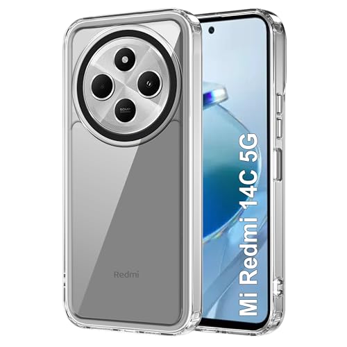 Image of Zapcase Back Case Cover for Mi Redmi 14C 5G | Compatible for Mi Redmi 14C 5G Back Cover | Case Cover with Camera Protection | (TPU + PC | Transparent)