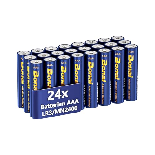 BONAI Longlife Pilas Alcalinas AAA LR03 (Pack de 24 Unidades) 1.5 V Micro Pila Alkaline, Rendimiento...