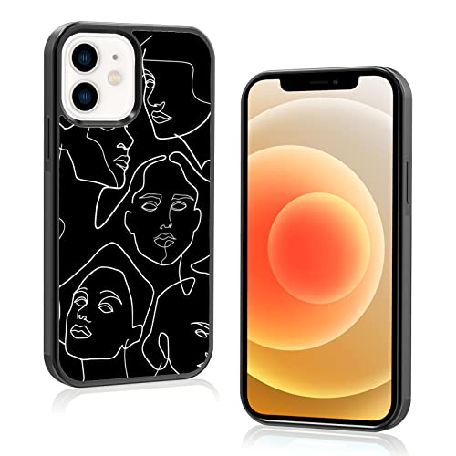 Coque iPhone 12 ligne abstraite art minimaliste, finition premium esthétique pour femme
