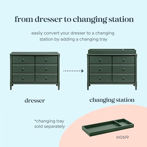 DaVinci Jenny Lind Spindle 6-Drawer Baby Dresser, Forest Green - image 5