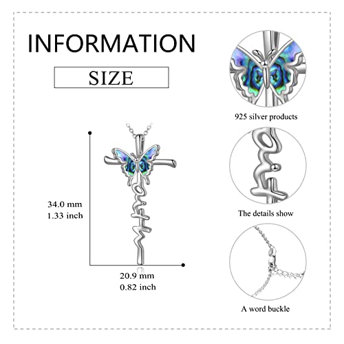 Luhe Faith Necklace For Women Cross Pendant Necklace Butterfly 925 Sterling Silver Jewelry Gifts For Mom Girls #TOP1