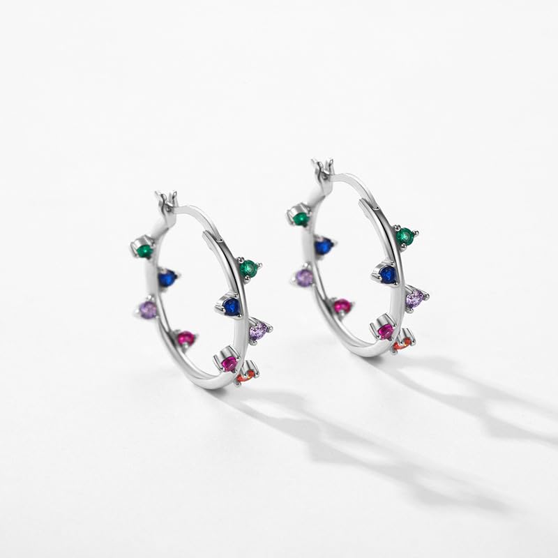 Orecchini ovali colorati Orecchini da donna in argento sterling 925 Gioielli con intarsio celeste da indossare tutti i giorni Un regalo per lei