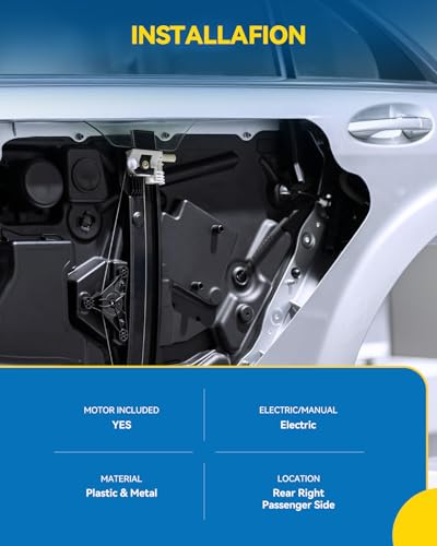 Image of PHILTOP Rear Right Side Power Window Regulator with Motor Compatible with 328i, 328i xDrive, 325i, 330i, 328xi, 335i, 325xi, 335i xDrive, 330xi, 335d, 335xi, M3 Replaces# 748-469