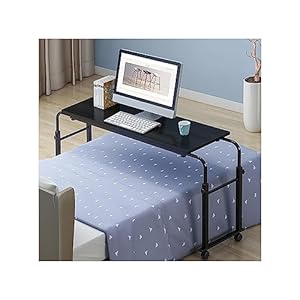 WJFTODAY Überbetttisch mit rollendem Laptopständer