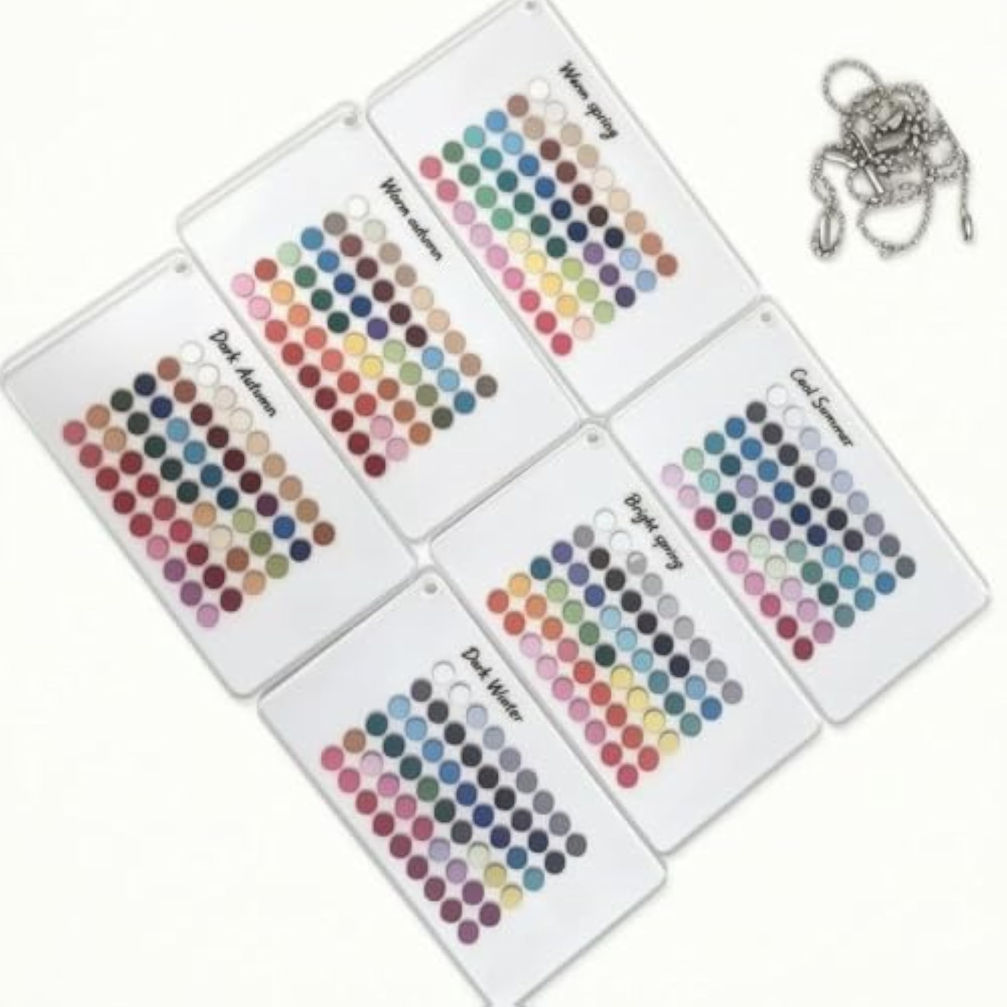 6 Pieces Rounded Corners Seasonal Color Reference Card