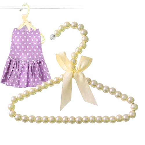 Perchas para bebés con perlas, soporte para ropa de bebé para niños con cinta, soporte de almacenamiento de lazo de cuentas, para manualidades, collar, juguetes, tocador