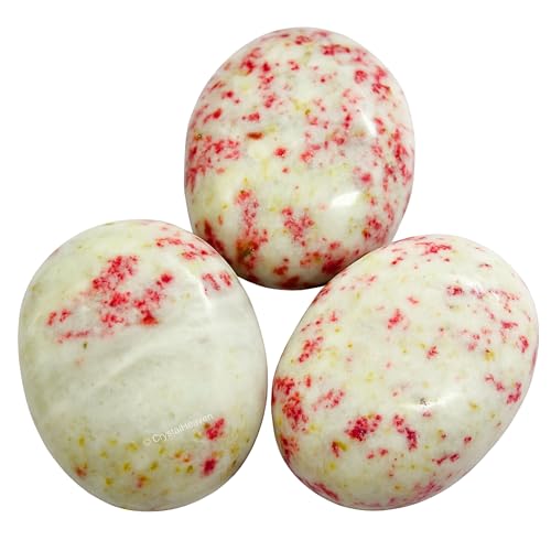 Image of Crystal Heaven Cinnabarite Palm Pebbles Stones For Anxiety Stress Relief Massage-Aaa Grade Original Healing Gemstone Agate Palm Stone For Yoga Meditation Spiritual Reiki Feng Shui