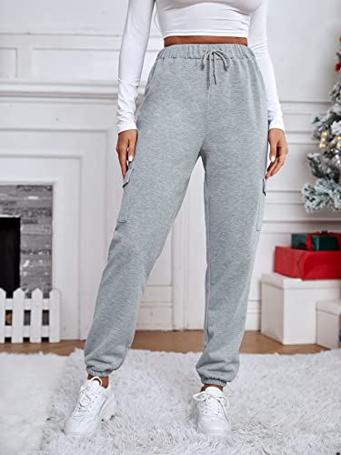 Image of dockstreet Soft Fabric Stylish Regular Comfortable Fit Joggers /Pants for Women 125VaCargoCotton2PKT25C1AGreyM