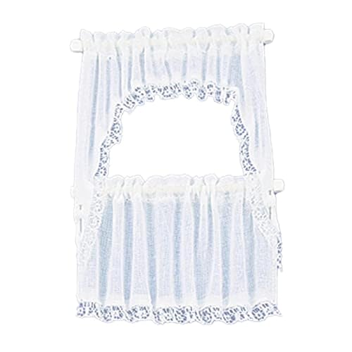 Rideau blanc miniature Melody Jane pour fenêtre de maison de poupées