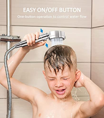 Shower Head, Rain Shower With Handheld, Weisterlly 8'' High Pressure Rainfall Stainless Steel Shower Head / 3 Settings Handheld Shower Combo With Shower Holder And 78'' Hose (Chrome) #TOP7