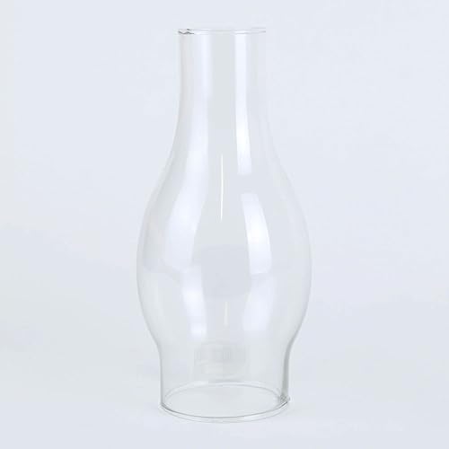 Chimenea de lámpara de cristal transparente, globo de huracán de repuesto que mide 2 78 pulgadas de diámetro, base x 8 38 pulgadas de alto para
