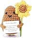 Wobequ Positive Kartoffel Pocket Hug, Kreative Strickwolle Kartoffel Puppe Kleine Glücksbringer, Beste Mutmacher Geschenk für Freundin Frauen Familie Positiver Energiekarte (Sonnenblume)