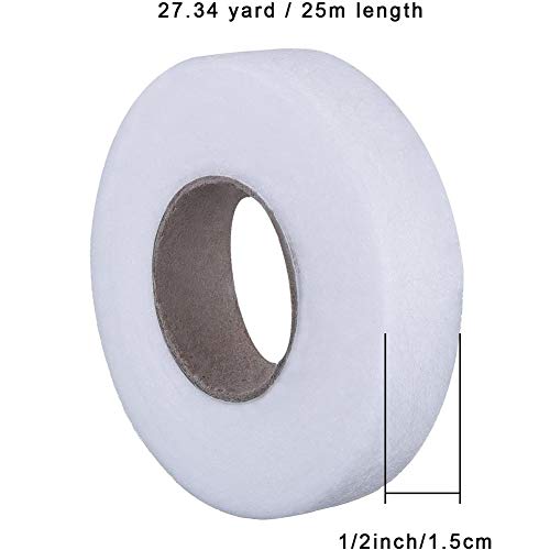 2 Pack Fabric Fusing Tape, 27 Yards Fabric Fusible Fusing Tape Iron-On Hem Tape No Sew Hem Tape