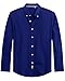 J.VER Men's Oxford Shirt Solid Casual Button Down Collar Shirts Long Sleeve Dress Shirts with Pocket Royal Blue Large
