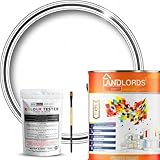 Landlords Sample Colour Tester Pot 25ml with Brush - Multi-Surface Paint For Interior Walls, Outdoor Garden & Exterior Walls, High Durability Multi-Feature Creamy White