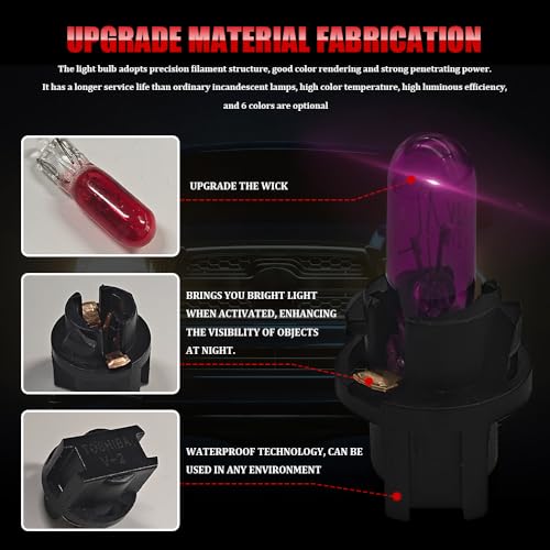 20 unidades luces T5 para tablero de auto, 12V 1.2W miniatura 3