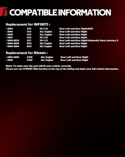 Image of Torchbeam Rear Brake Calipers Set for INFINITI 2005 2007 G35 3.5L, INFINITI 2006 2008 G35, INFINITI 2009-2010 G37 3.7L, Rear Left and Rear Right Calipers Replace # 19B2793A+19B2792A