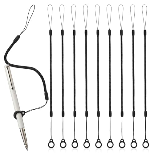 Cuerda retráctil para bolígrafo y lápiz táctil con anillo de silicona pack de 10 unidades