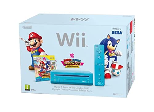 NINTENDO WII CONSOLE WITH MARIO & SONIC OLYMPICS 2012 BLUE