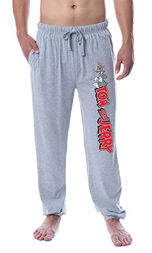 Tom And Jerry Men's Vintage Characters Logo Sleep Jogger Pajama Pants