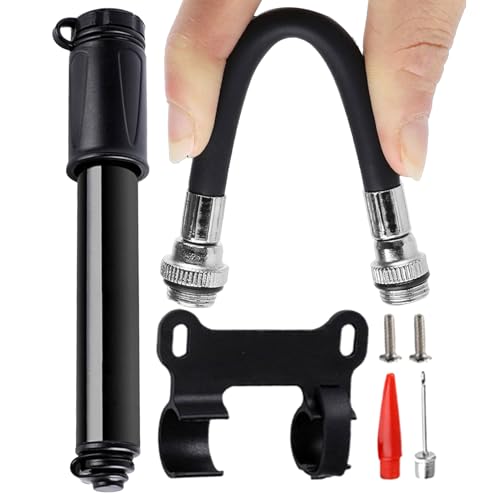 Bomba de bicicleta - Inflador de neumáticos compacto, herramienta de manguera de aire rápido | Bomba de aire portátil ligera para bicicleta de montaña, equipo de inflación manual para bola de fútbol y