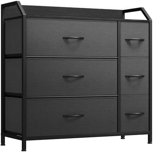 YITAHOME Chest Of Drawers With 10 Drawers, Fabric Drawers Cabinet With Easy Pull Handlesturdy Steel Framestorage Drawers For Bedroom Kids Room Closet Clothes Light Grey Medium  1616532273