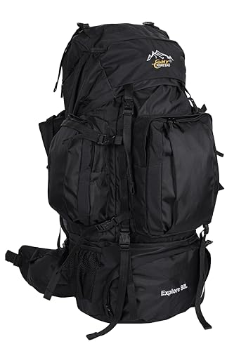 Emy 80 L Rucksack | Trekking Bag | Travel Backpack | Hiking Bag | Durable P.U Coated Polyester Fabric |Water-Resistant | Perfect For Unisex | Color Black