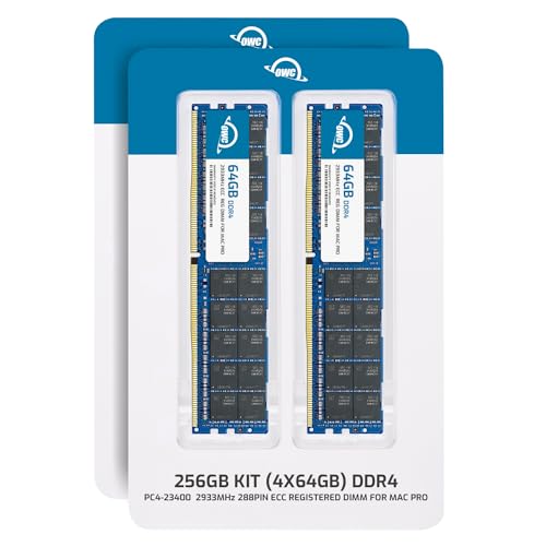 Image of OWC 256GB (4X 64GB) OWC Brand PC23400 DDR4 ECC 2933MHz 288-pin RDIMM Memory Upgrade kit for Mac Pro 2019-2020 Models (MacPro7 1)